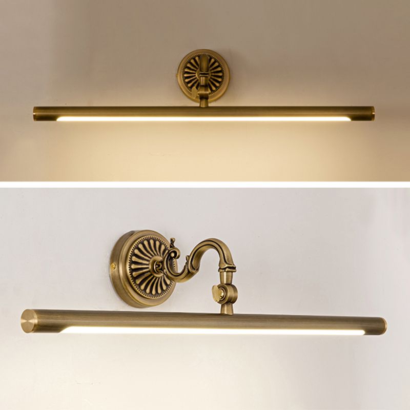 Mid-secolo stile di lusso a parete lineare a parete vanity set di illuminazione da vanità rame per bagno