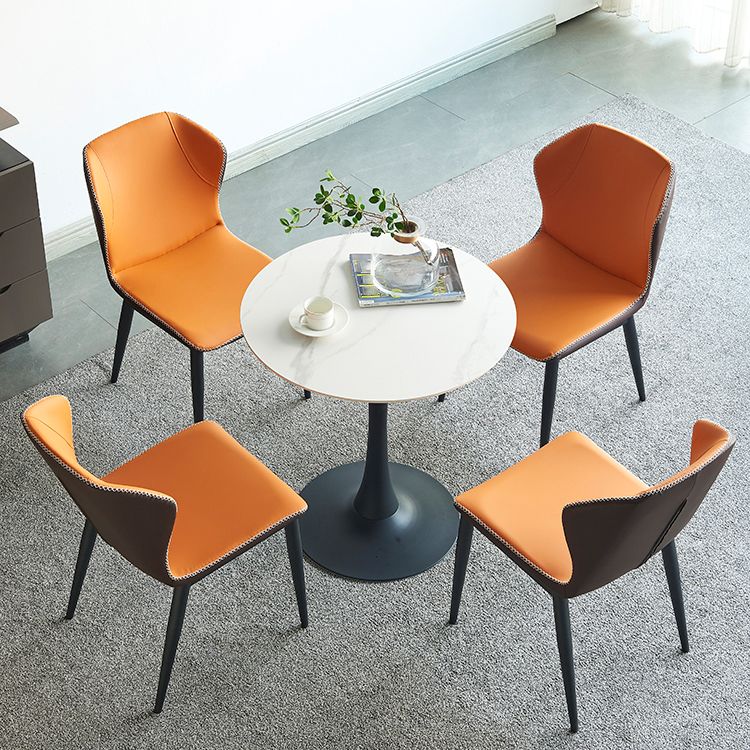 Round Dining Table Contemporary Style Stone Dining Site Table with Tulip Base