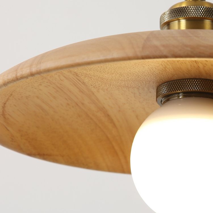 Sala da pranzo a forma di piattino in legno in legno di illuminazione 1 lampadina minimalista sospesa