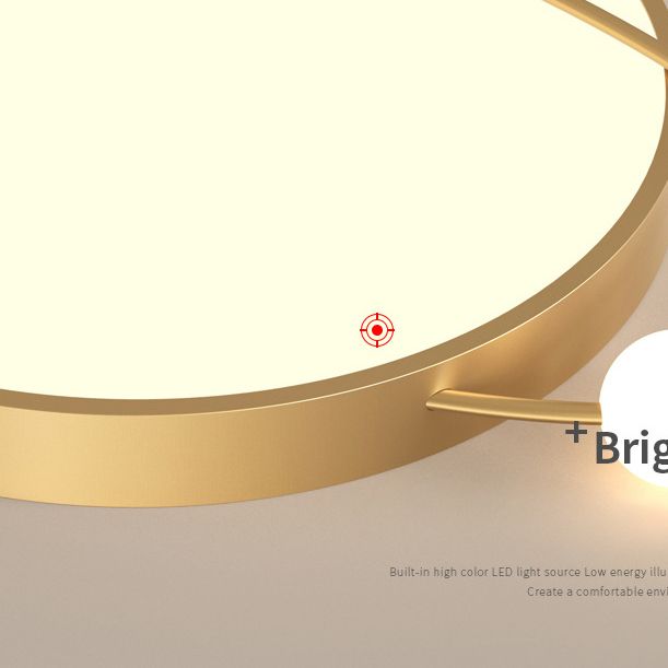 Nordic Metal Flush Mount Light Fixture Saturn Flush Mount Spotlight with White Acrylic Shade for Bedroom