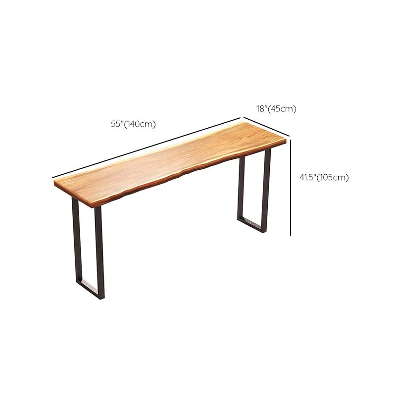 Metal Double Pedestal Bar Dining Table Industrial Rectangle Bar Height Table