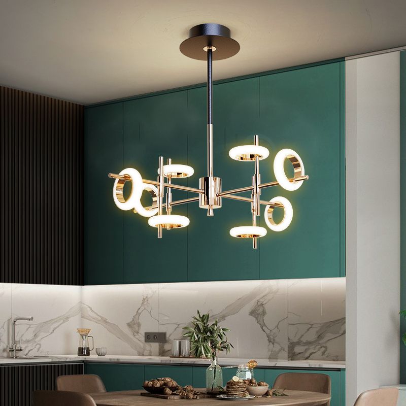 Style moderne simplicité lustre LED Light acrylique Pendant le pendentif rond pour le salon