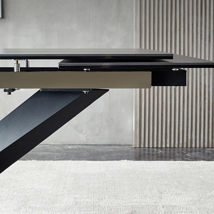 Designer Rectangle 1/4/5/6 Pieces Dinette Set Black Stone and Metal Dining Table Set