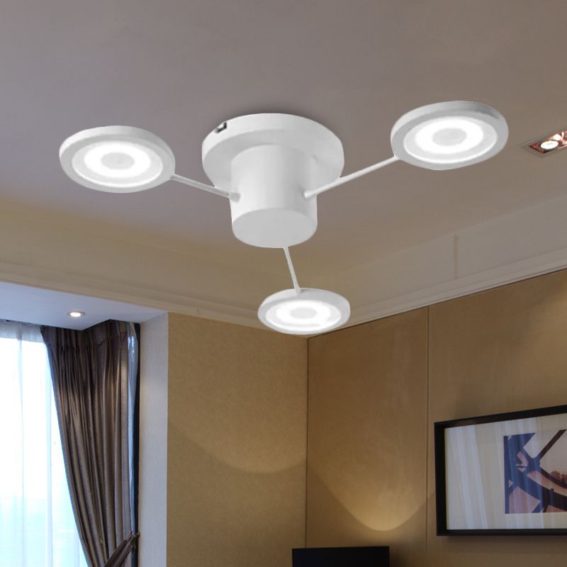 Petit disque semi-luminaire luminaire moderne métal 3 lumières