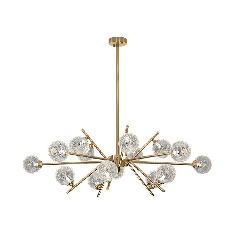 Contemporary Glass Chandelier Light Fixtures Restaurant Multi Head Hanging Chandelier