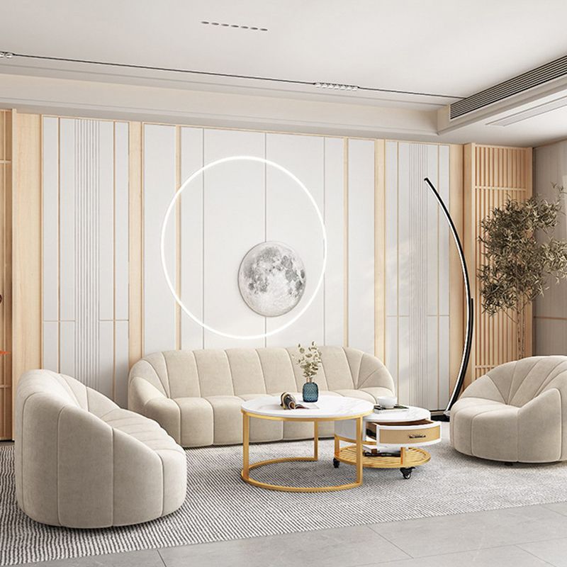 Contemporary Sloped Arms Sofa with Tight Back for Living Room