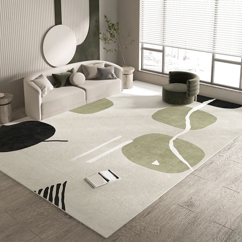 Simple Colorblock Rug Morandi Color Area Rug Polyester Easy Care Carpet for Bedroom