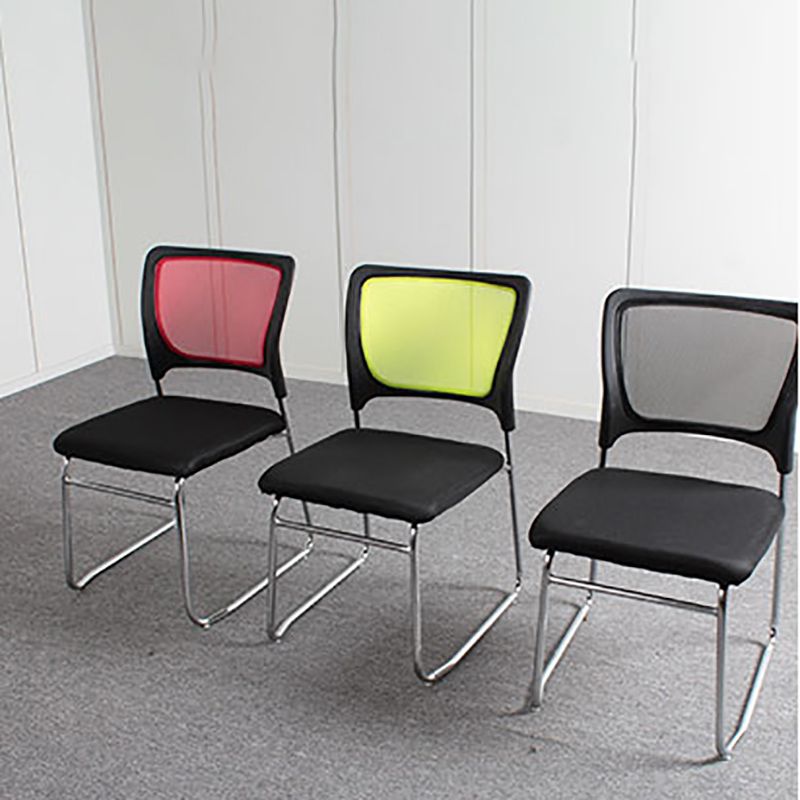 Modern Green Metal Desk Chair with Mid Back Home Office Chair