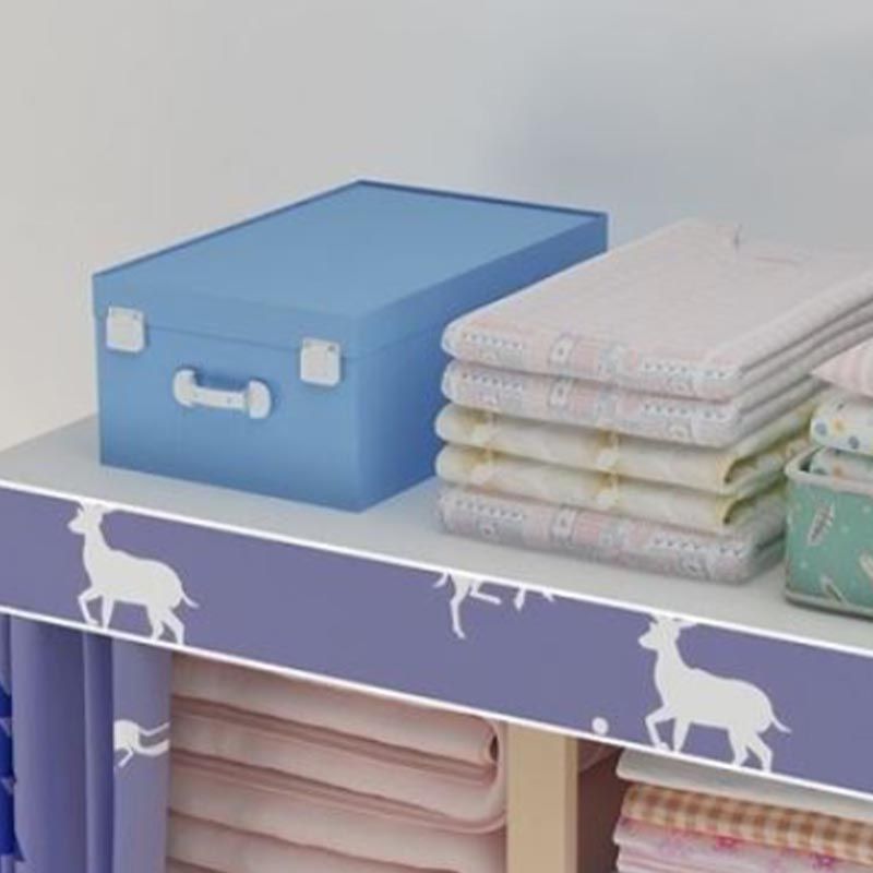 Contemporary Style Wardrobe Solid Wood 1-Door Wardrobe Closet with Cloth Rod