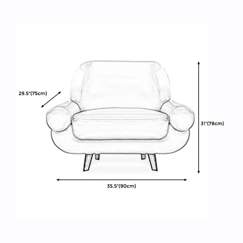 Sewn Pillow Back Sofa Modernism Faux Leather Pillow Top Arm Sofa