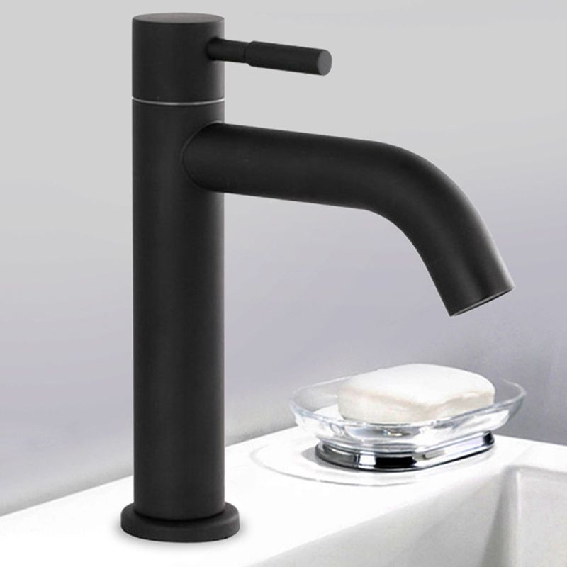 Circular Bathroom Faucet Modern Style Black Sink Faucet with Stainless Steel
