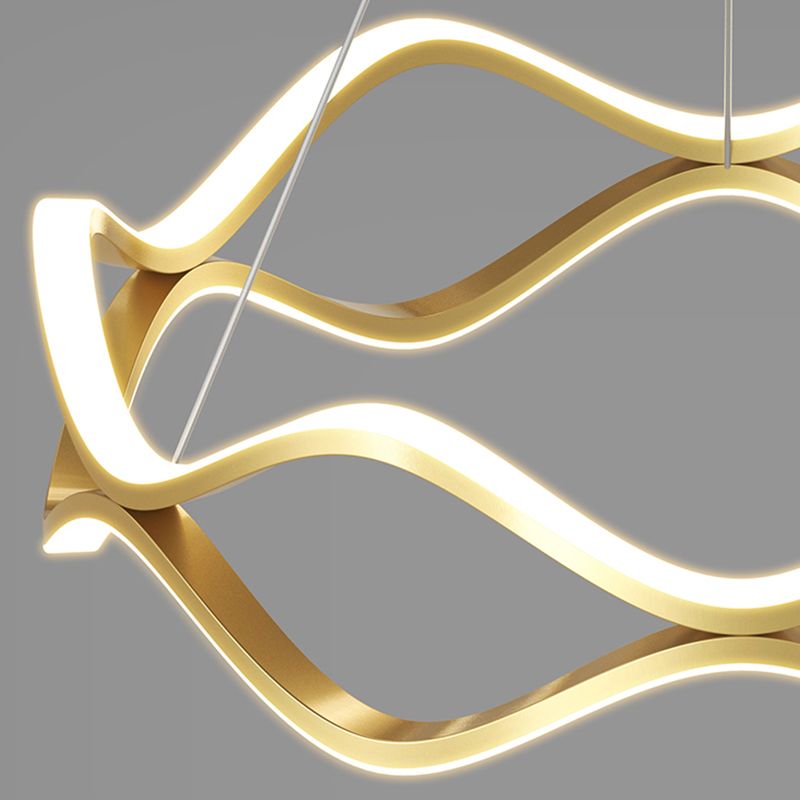 Twisting Shade Metal Chandelier Lights Modern 2- Light Chandelier Lighting Fixtures