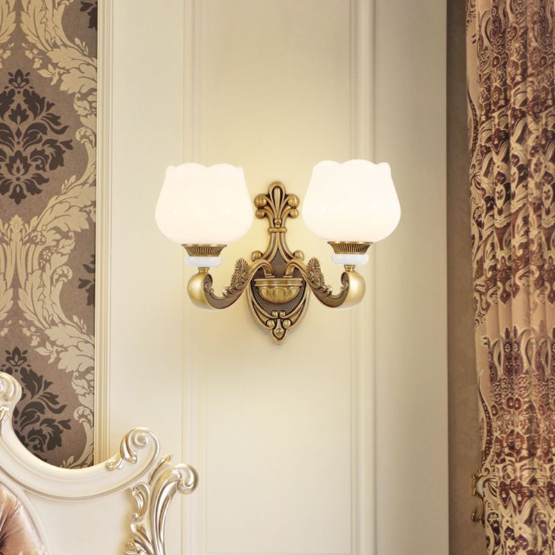 Nordic Style Vanity Light Geometry Shape Vanity Lamp with Glass Shade for Living Room