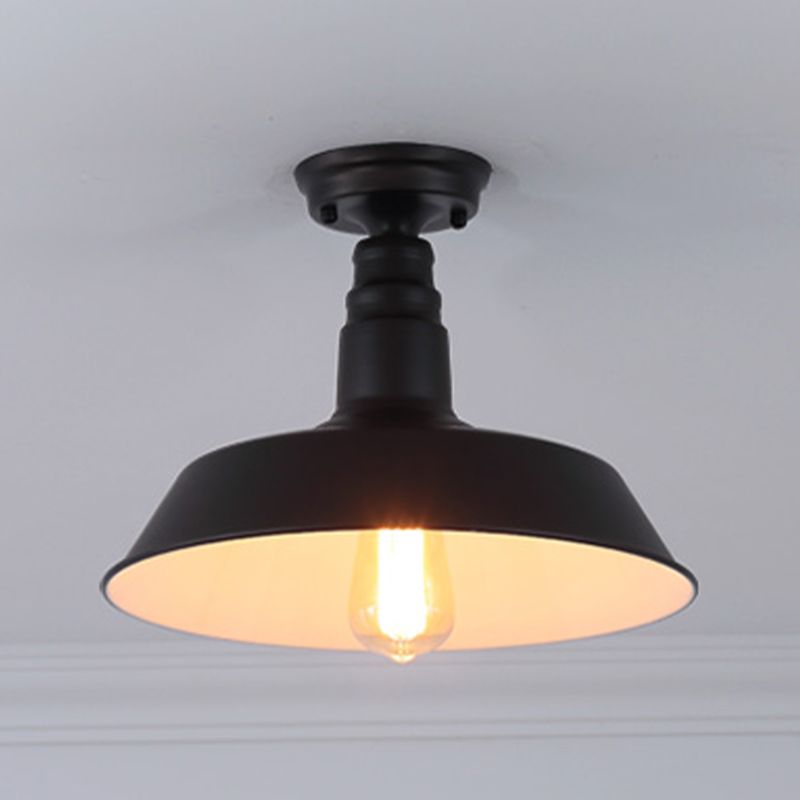 Industriële schuur semi-flush mount licht metaal semi-spoel plafondmontage licht