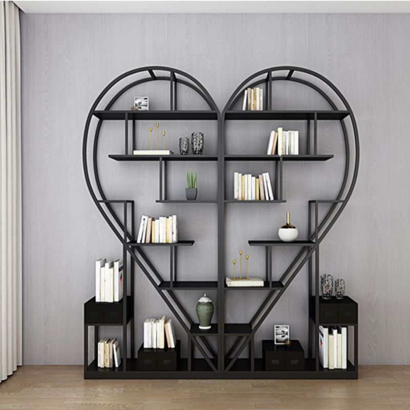 Contemporary Bookcase Open Back Metal Bookshelf for Home Office