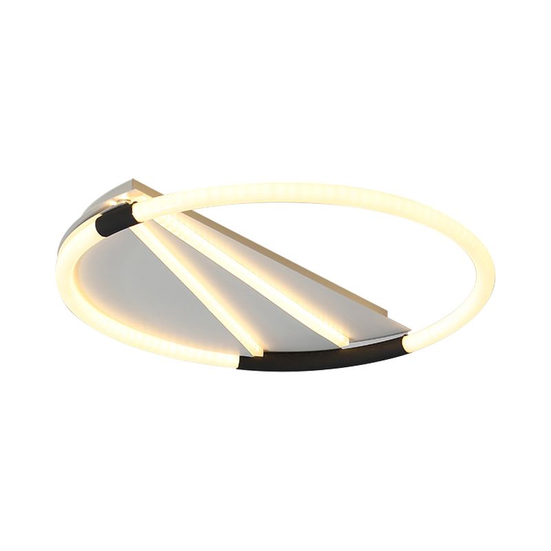 Simple LED Ceiling Flush Light White Rectangle/Round/Square Flushmount Lighting with Acrylic Shade in Warm/White Light