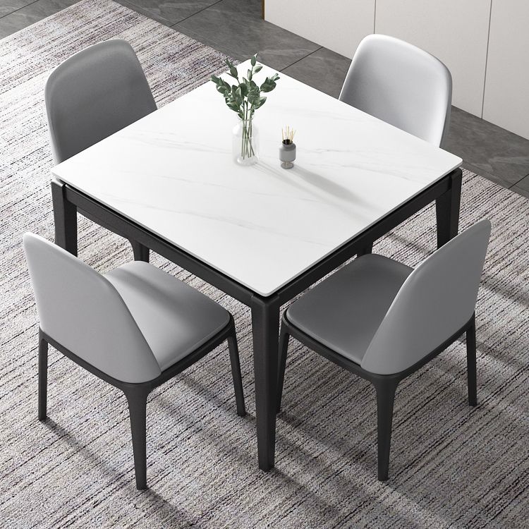 4-foot Stone Dining Site Table Industrial Style Square Dining Table for Home