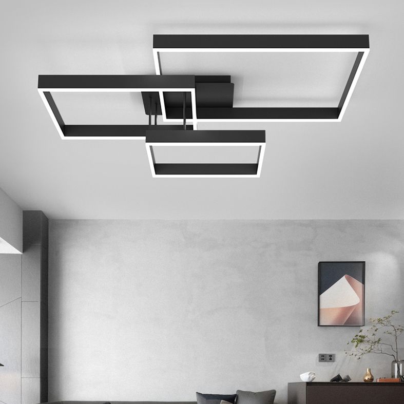 Luz empotrada LED moderna para sala de estar, luz acrílica geométrica de 3 luces montada en el techo