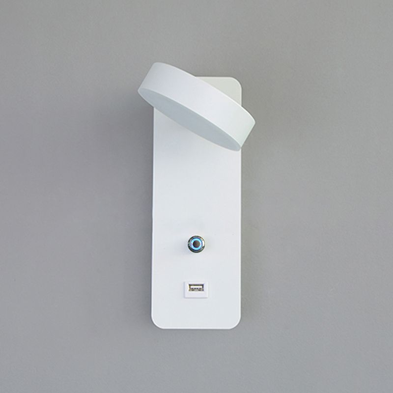 Rotatable Touch Dimming Wall Lamp Nordic Bedside LED Reading Wall Light with USB Port