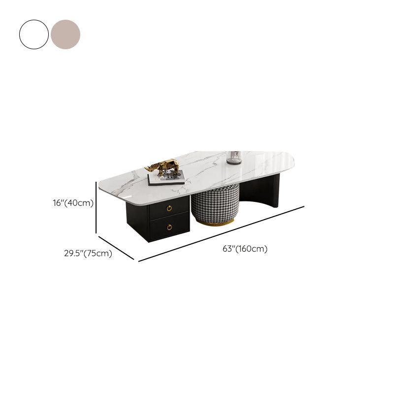 Contemporary Slate Coffee Table Single Free Form Coffee Table