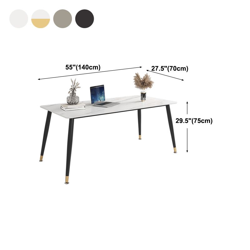 Traditional Luxury Dining Table Sintered Stone Rectangle 4 Legs Table for Home