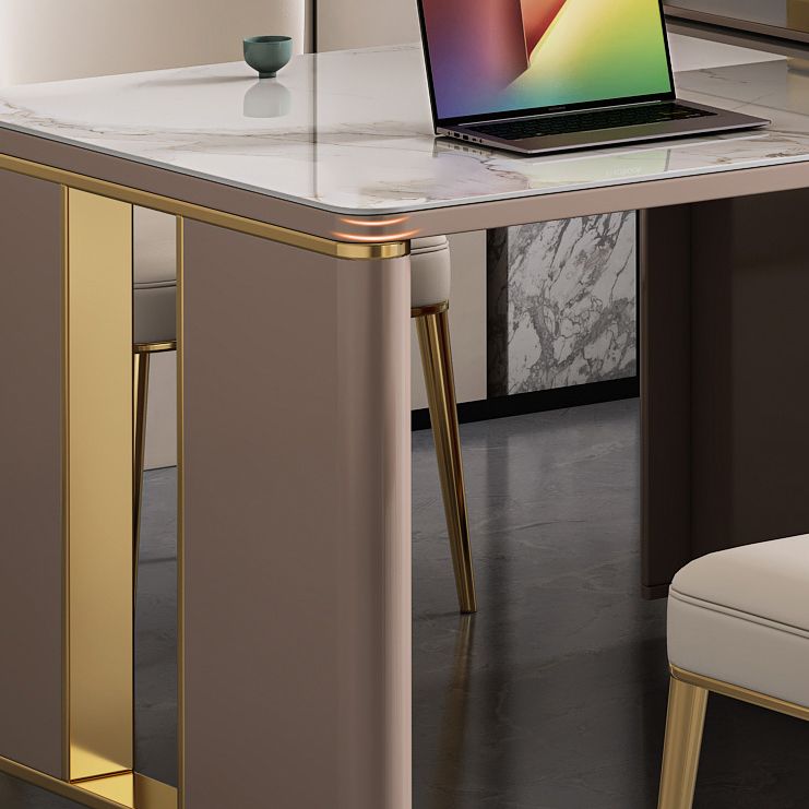 Sintered Stone Dining Table Modern Rectangle Dinner Table for Dining Room