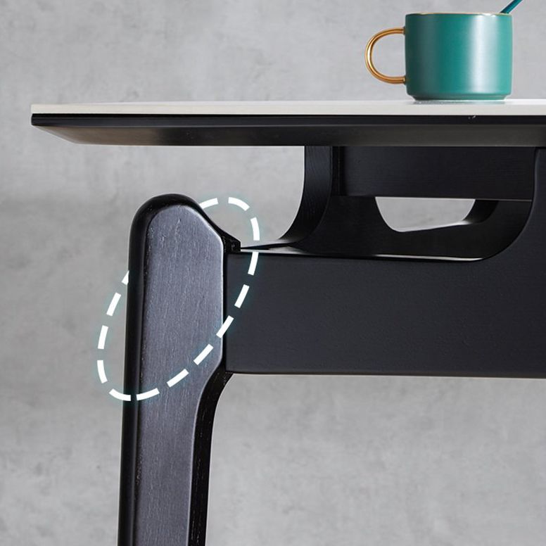 Dining Room Stone Dinner Table Rectangle 4 Legs Dining Table