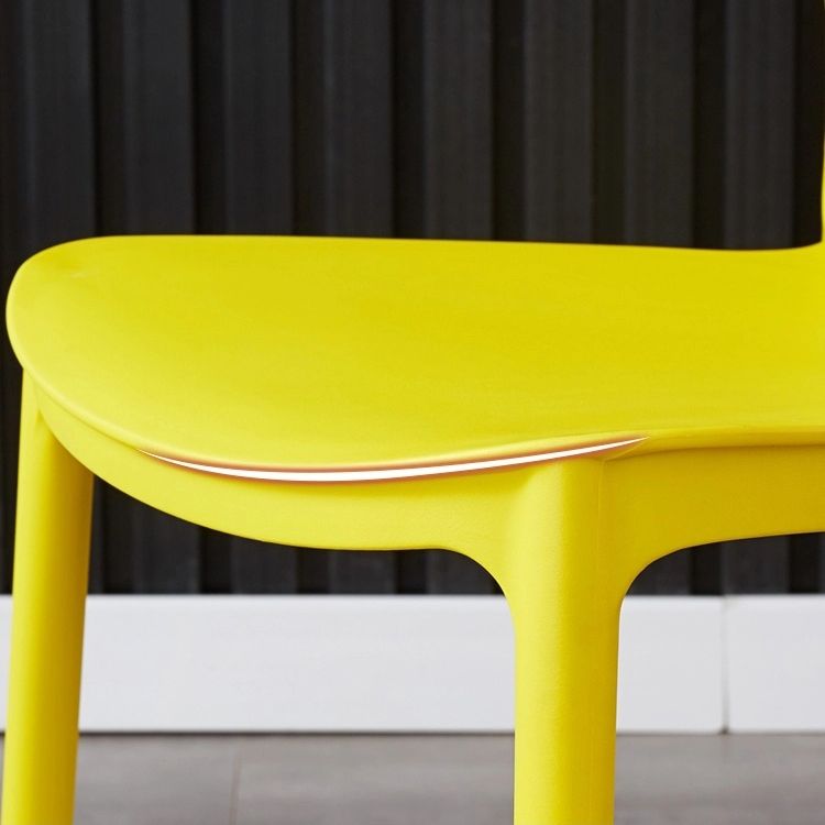 Plastic Open Back Dining Chair Indoor-Outdoor Stackable Side Chair