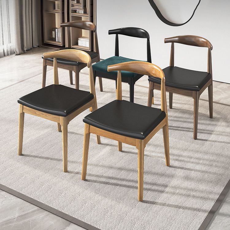 Contemporary Wood Indoor Open Back Dining Side Chair of 19'' Wide Dining Chair