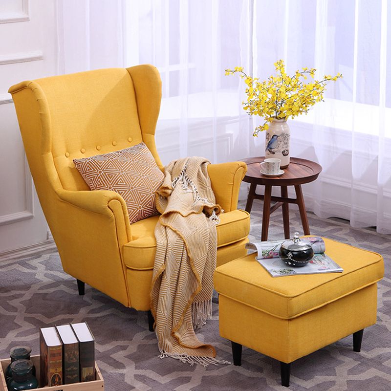 Linen Arm Chair 32.2 "L x 37.8"W x 39.8"H Solid Wood Frame Chair