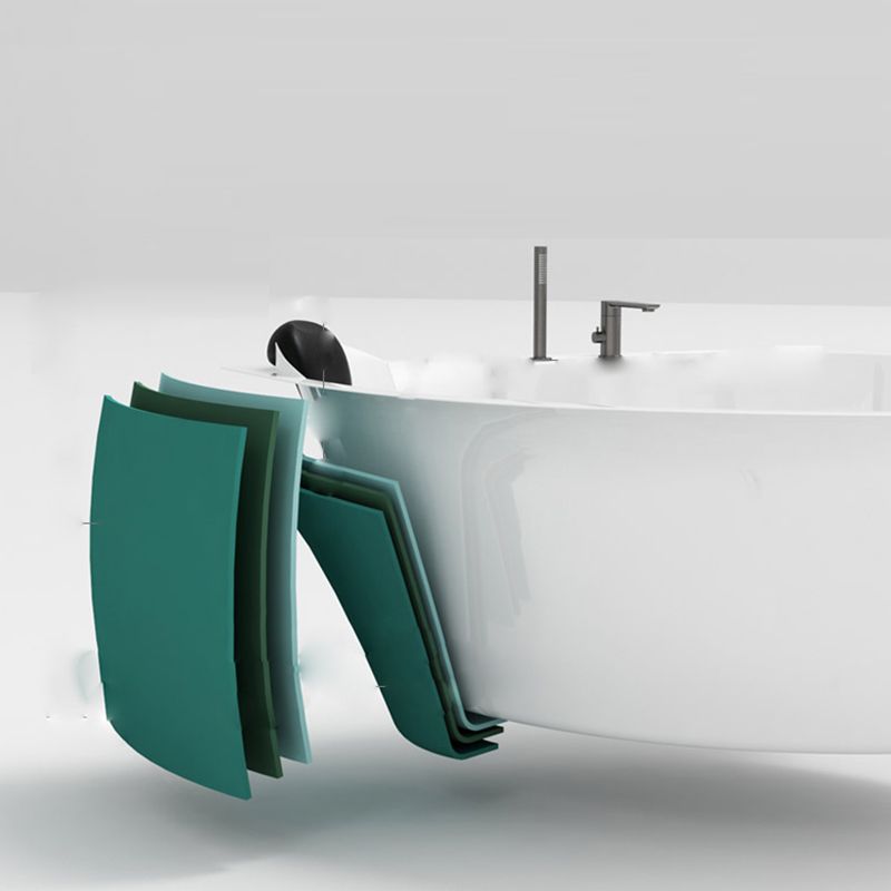 Contemporary Corner Acrylic Bathtub Soaking/Whirlpool Bathtub with Seat