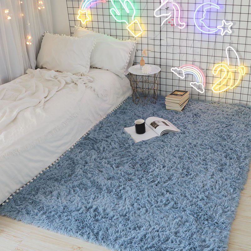 Romantic Solid Color Rug Plush Indoor Rug Non-slip Area Carpet for Bedroom