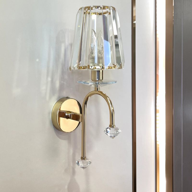 Cylinder/Cone Crystal Sconce Light Postmodern Wall Mounted Light Fixture