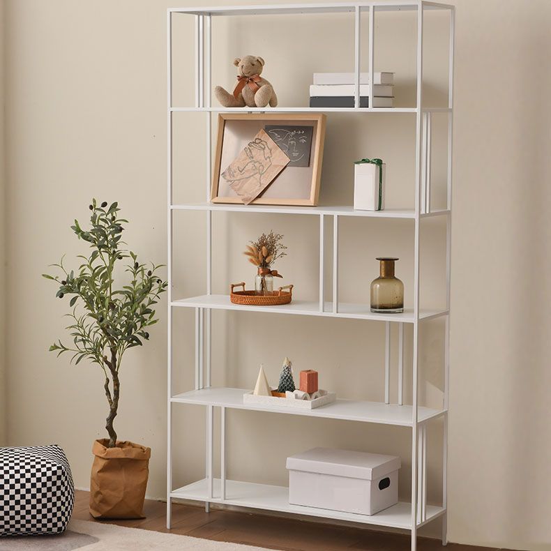 Contemporary Style Bookcase Metal Open Back Bookshelf for Home Office