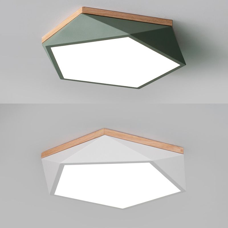 Moderne minimaliste LED géométrique Flush Mount Wrought Iron Ceiling Light with Acrylic Shade