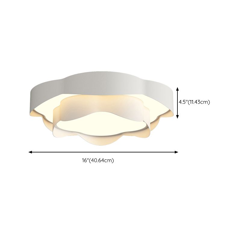 Modernism Flush Mount 2-Tier Ceiling Mounted Fixture in White for Bedroom