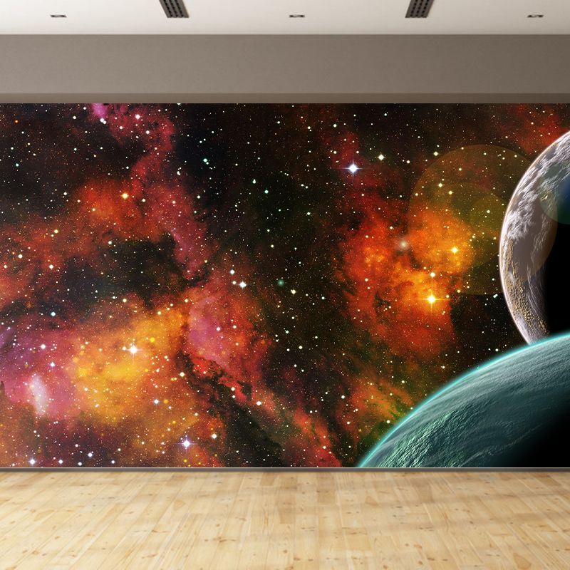 Universe Wall Mural Wallpaper Sci-Fi Style Wall Covering for Sitting Room Decor
