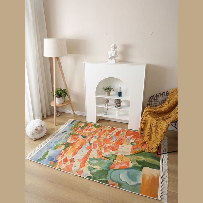 Tapis Boho-Chic Polyester Graffiti Print Intérieur Tapis Pet Friendly Carpet pour le salon