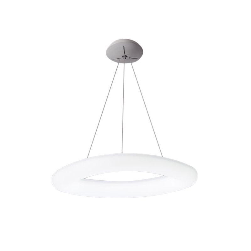 Closed Curve LED Hanging Light Minimalism Acrylic Dining Room Ceiling Pendant in White