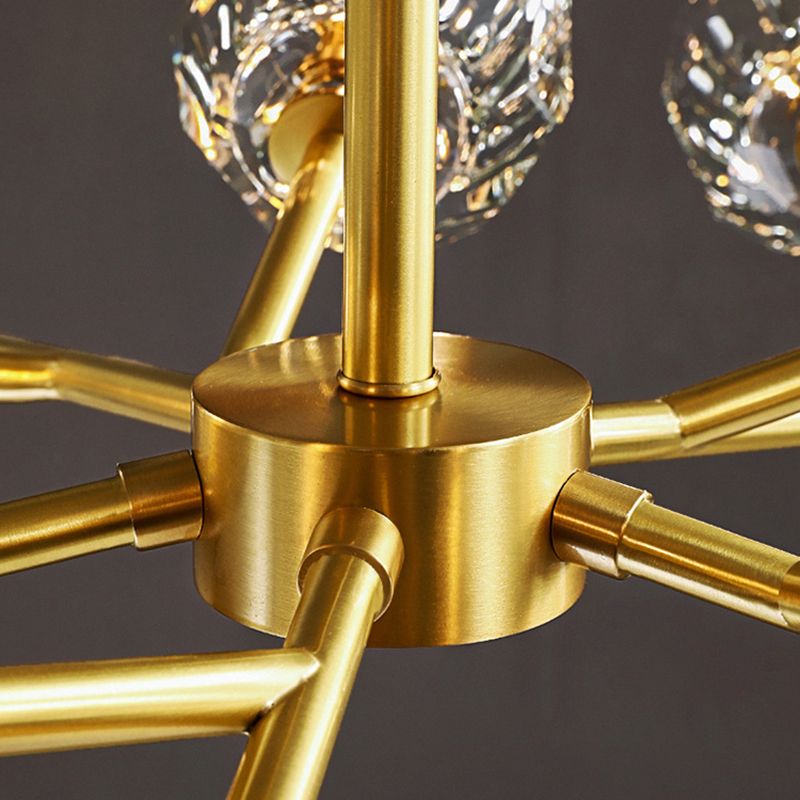 Lampadario geometrico di cristallo a sospensione nordica moderna per sala da pranzo