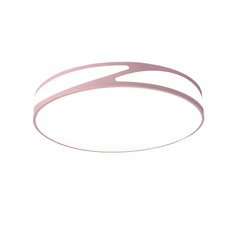 14 "/18" /21.5 " W Round Shape Flush Monte Light Macaron Loft Acrilico Candy Color Fissture in Blu / Green/Pink / Yellow for Kid's Room