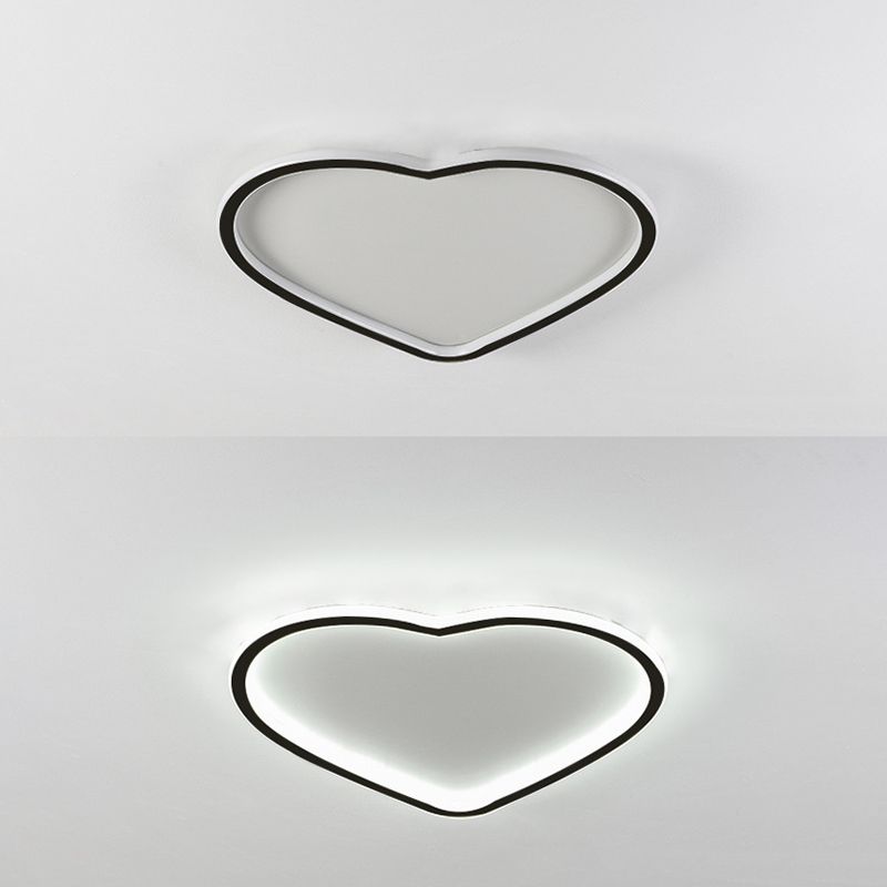 Plafonnier LED minimaliste moderne en aluminium en forme de cœur avec abat-jour en acrylique