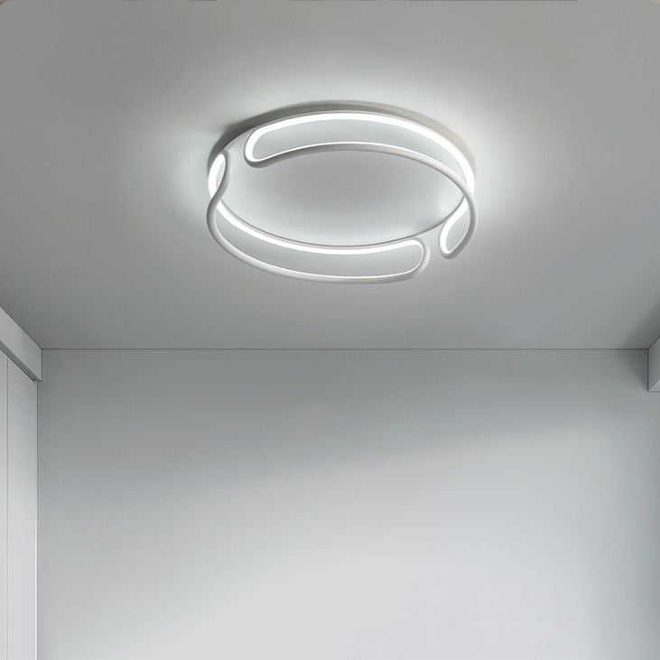 Circle Ceiling Mounted Light Modern Style Metal LED White Ceiling Light Fixture