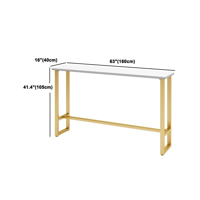 1/4 Pieces Glam Style Bar Table Set Rectangle Bistro Set with White Faux Marble Top