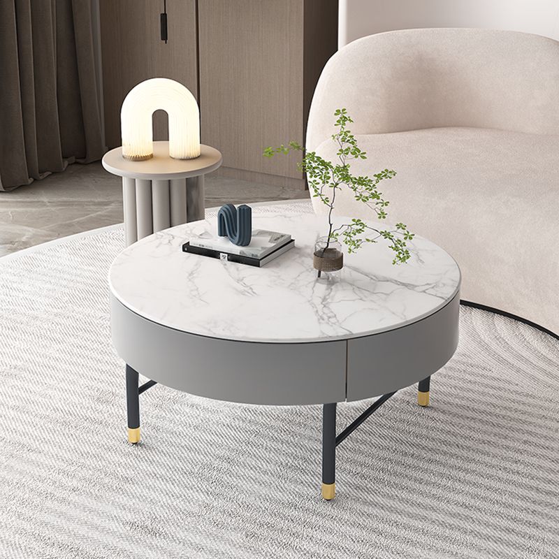 Modern Round Nesting Coffee Table Set Frame Coffee Table with Storage