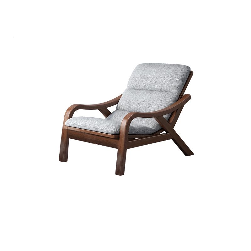 Sloped Arms Lounge Accent Chair with Solid Wood Frame and Arms Included