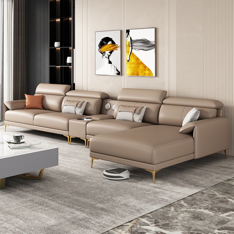 149.6"W √ó 70.87"D √ó 39.37"H Faux Leather Pillow Top Arm Sectionals with Wear-Resistant