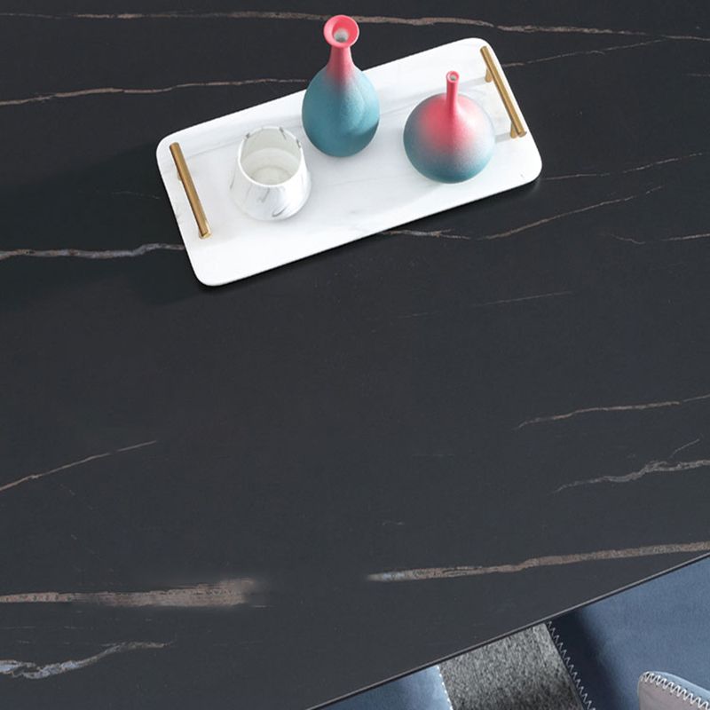 Round Black and White Stone Coffee Table Pedestal 1 Single Cocktail Table