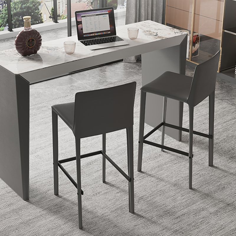 Modern Grey Counter Height Stools with Low Back for Restaurant