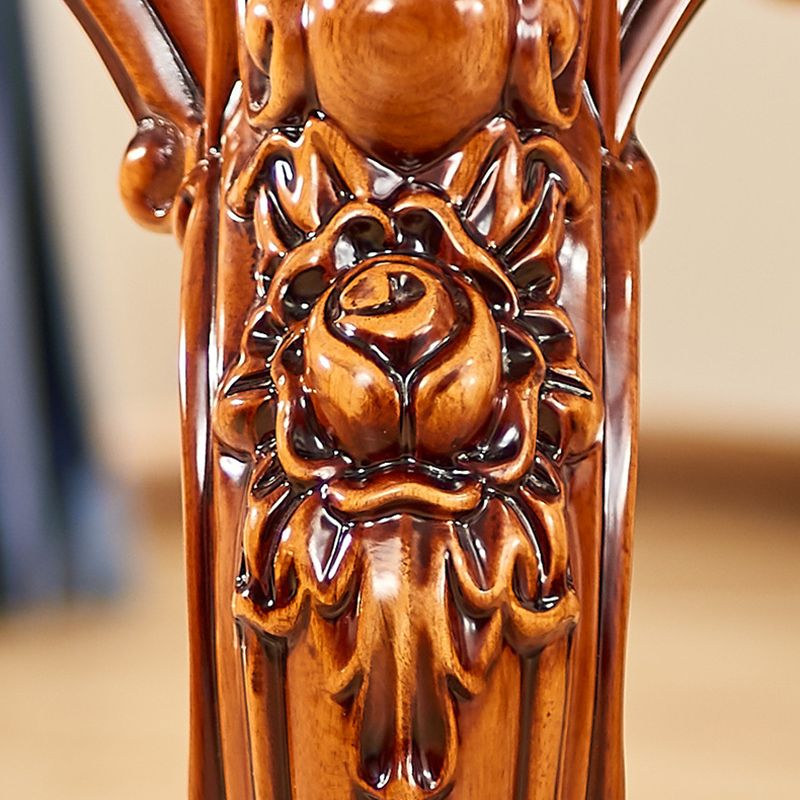 Mesa de comedor de estilo victoriano de rectángulo Tono marrón con mármol